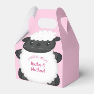 Ballotins Baby shower mouton ferme rose fille