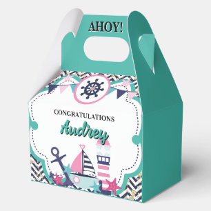 Ballotins Baby Shower Naud marin Ahoy 4,5"l x 2,75"L x 5,5"h