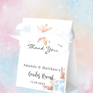 Ballotins Baby shower ours en peluche pampas herbe blush flo