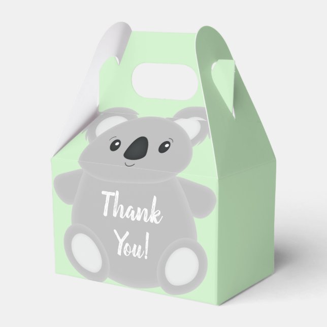 Ballotins Baby shower Ours Koala Vert (Verso)