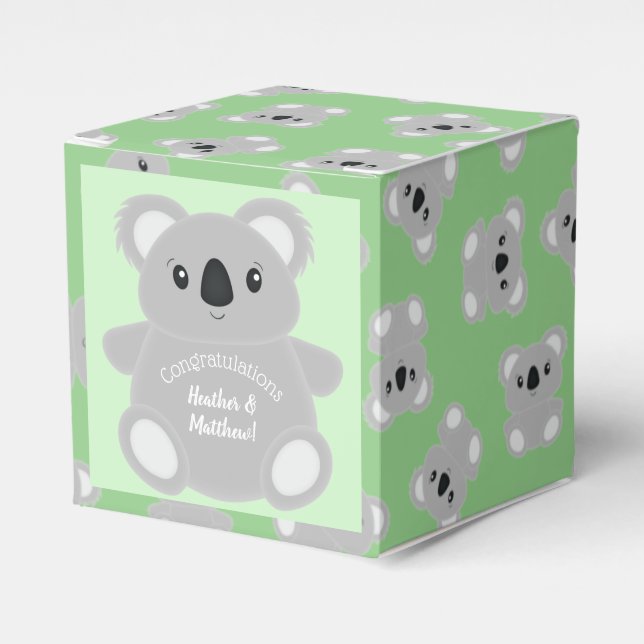 Ballotins Baby shower Ours Koala Vert (Verso)