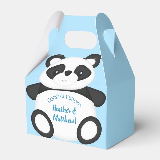 Ballotins Baby shower Ours Panda Bleu (Verso)