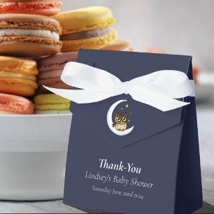 Ballotins Baby shower Owl Moon Blue Cute Stars