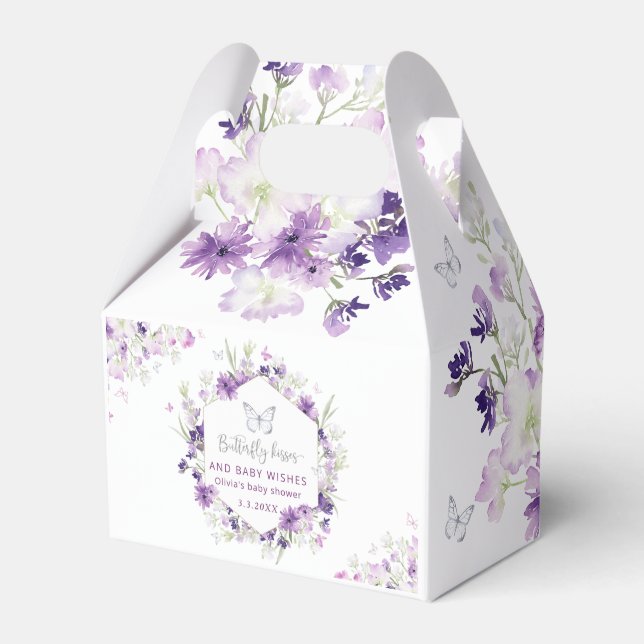 Ballotins Baby shower papillon bleu violet (Verso)