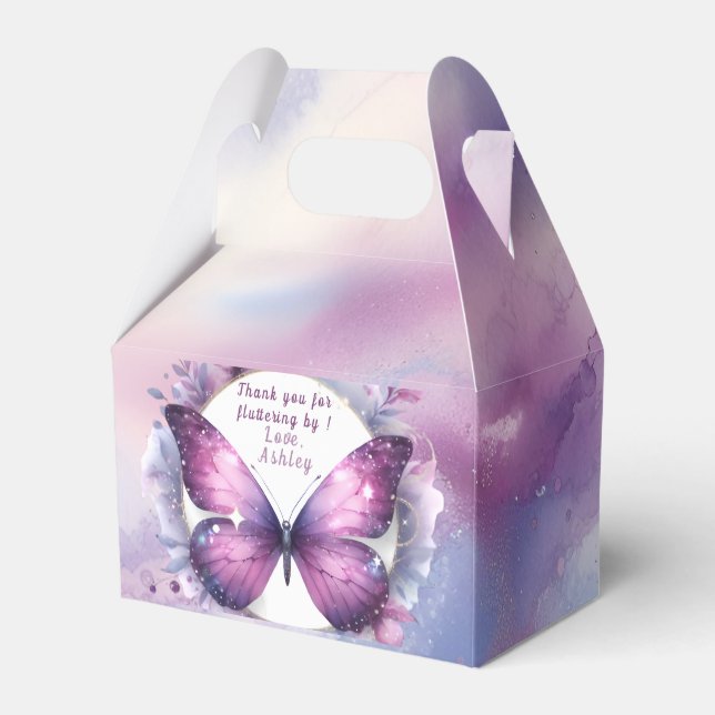 Ballotins Baby Shower Papillon Violet  Merci (Verso)