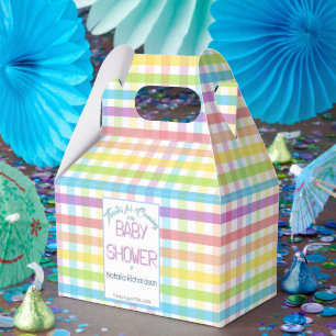 Ballotins Baby Shower Pastel Gingham Arc-en-ciel