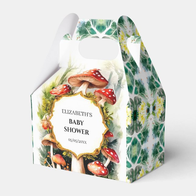 Ballotins Baby shower Pastel Mushroom personnalisé (Verso)