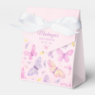 Ballotins Baby shower personnalisé de papillon rose et viole