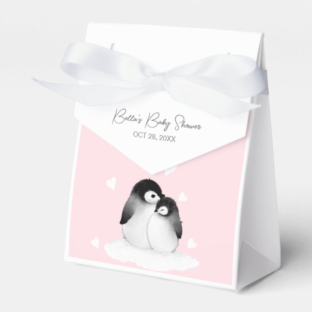 Ballotins Baby shower Pingouin mignon (Verso)
