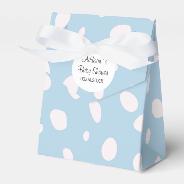 Ballotins Baby shower Pois bleu et blanc (Verso)