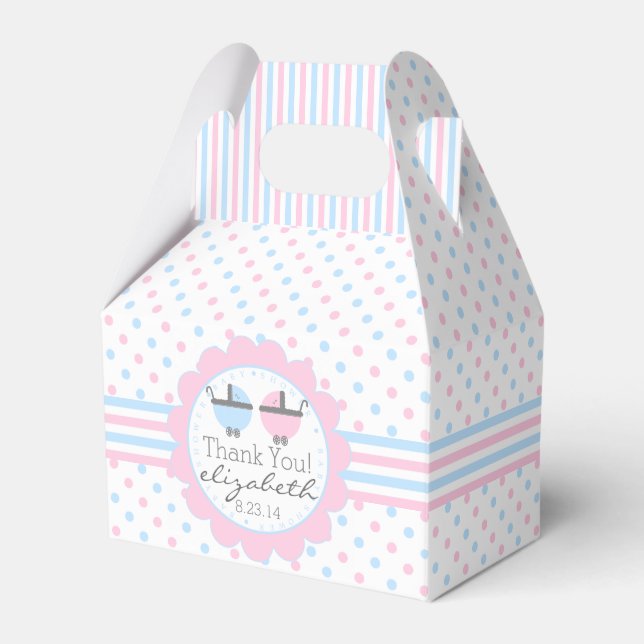 Ballotins Baby shower Pois rose et bleu (Verso)