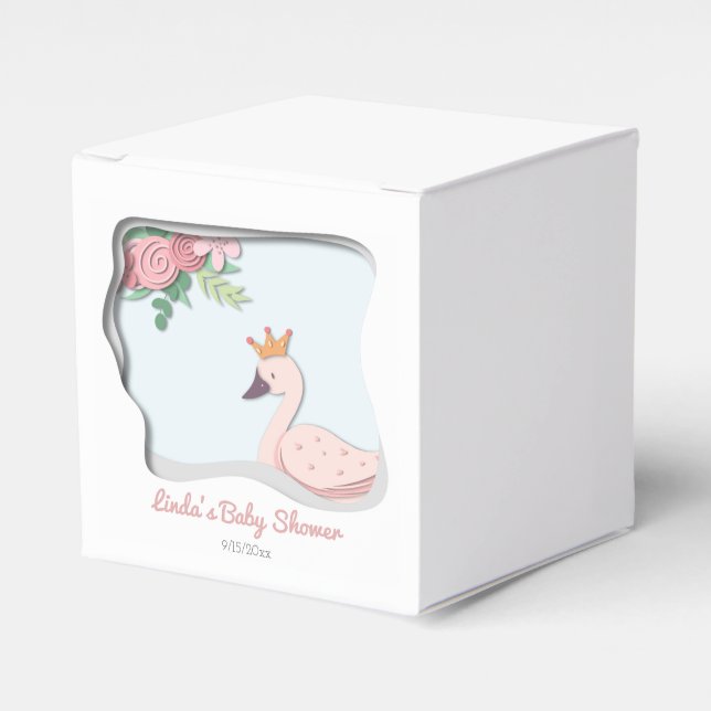 Ballotins Baby shower princesse de cygne rose mignonne (Verso)