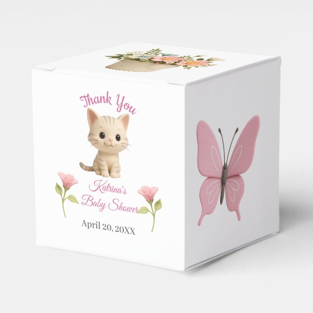 Ballotins Baby shower Purr-fect bébé fille chaton (Verso)