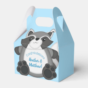 Ballotins Baby shower Raccoon bleu