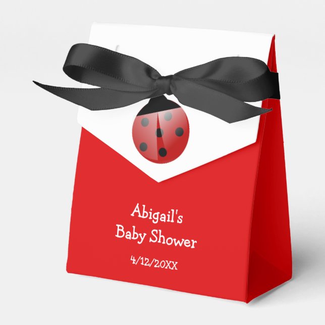 Ballotins Baby shower Red Ladybug personnalisé (Verso)