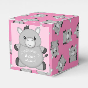 Ballotins Baby shower rose âne