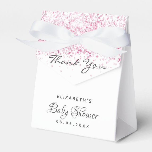 Ballotins Baby shower rose blanc parties scintillant poussiè (Verso)