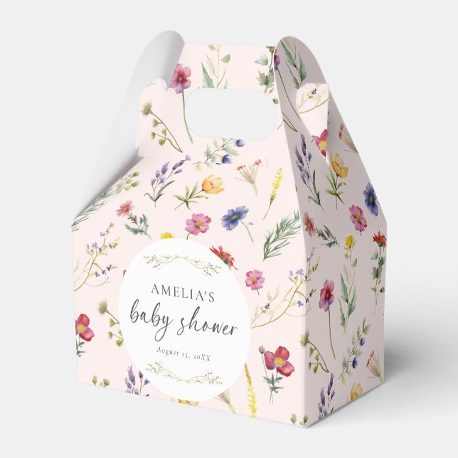 Ballotins Baby shower rose fleuri Fleur sauvage (Verso)