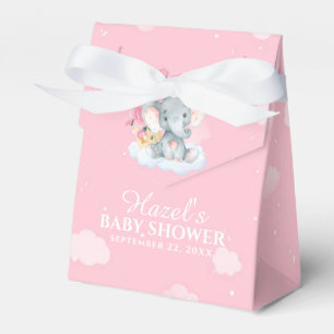 Ballotins Baby shower rose Floral Eléphant fille Merci