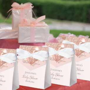 Ballotins Baby shower rose gouttes de parties scintillant or