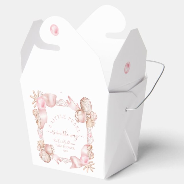 Ballotins Baby shower rose poudré chic côtier perle (Ouvert)