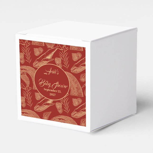 Ballotins Baby shower rouge baleine marine vintage (Verso)