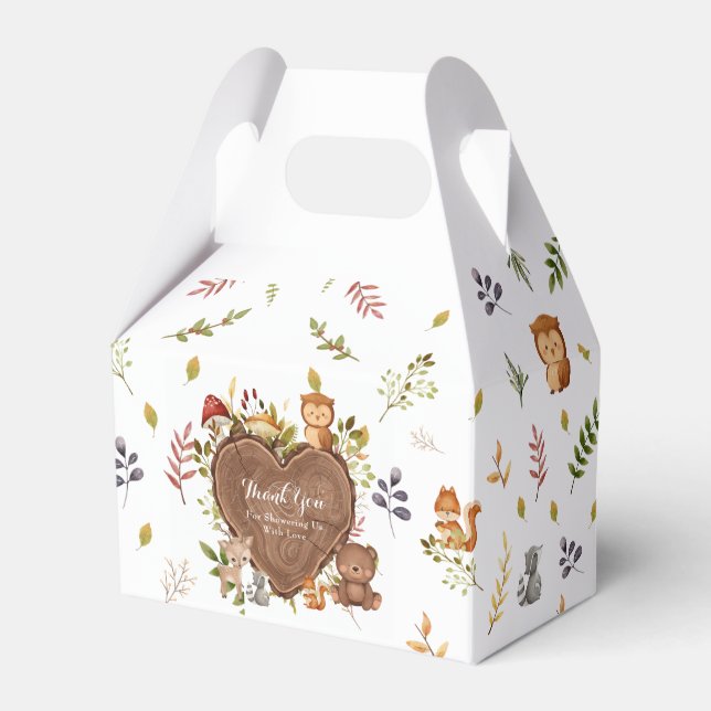 Ballotins baby shower rustique d'animaux de bois (Verso)
