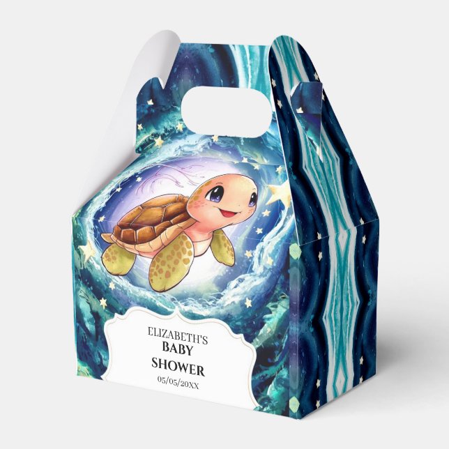 Ballotins Baby shower simple de petite tortue (Verso)