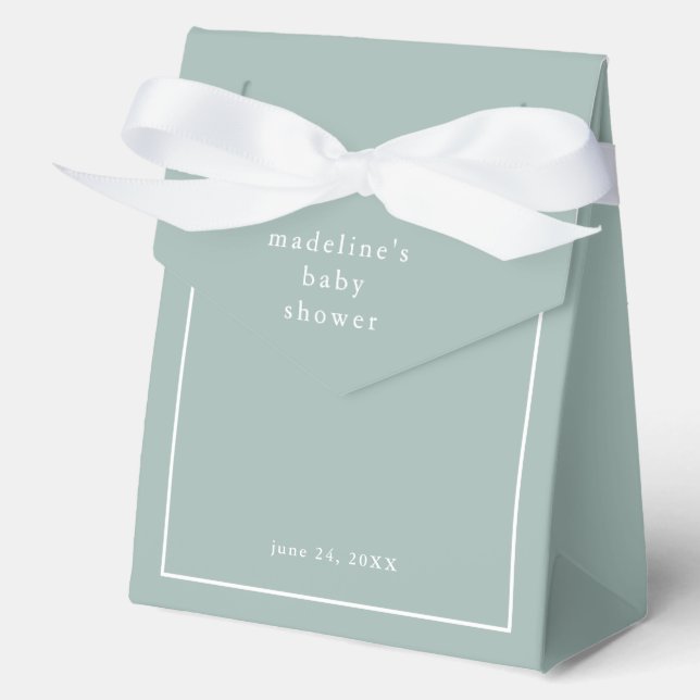 Ballotins Baby Shower Simple Vert Sauge Mixte (Recto)
