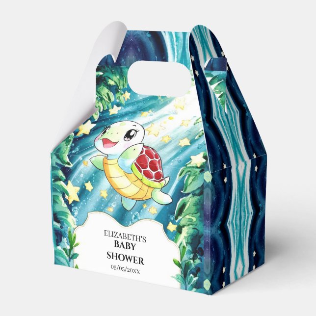 Ballotins Baby shower sous-marin Pastel Turtle (Verso)