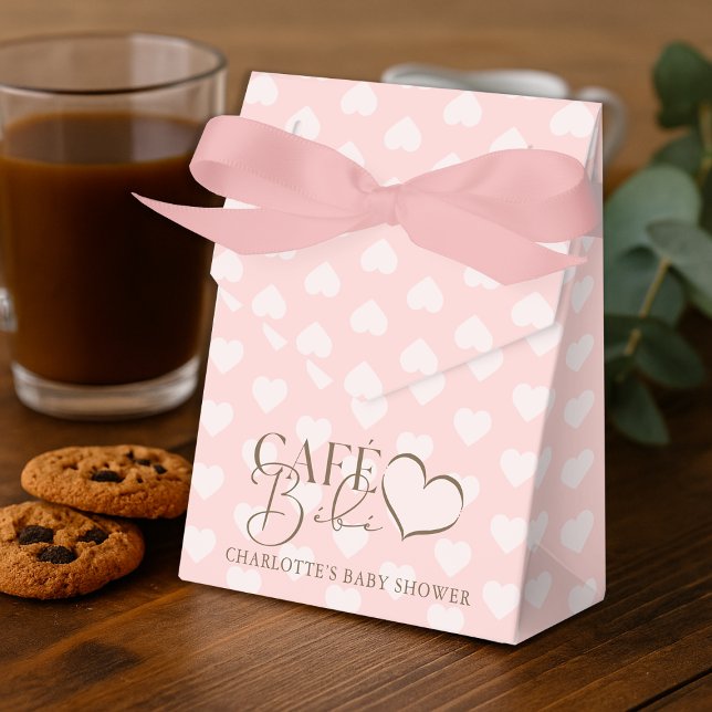 Ballotins Baby Shower sur le thème Café Bébé Paris (Café Bébé Paris Themed Baby Shower Favor Boxes)
