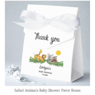 Ballotins Baby Shower sur les Animaux de la Savane