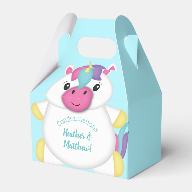 Ballotins Baby shower Unicorn Turquoise (Verso)