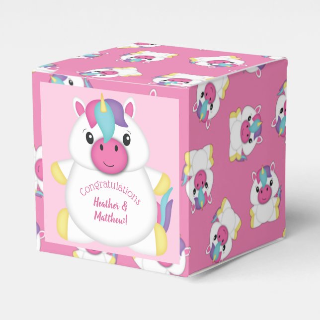 Ballotins Baby shower Unicorne rose (Verso)