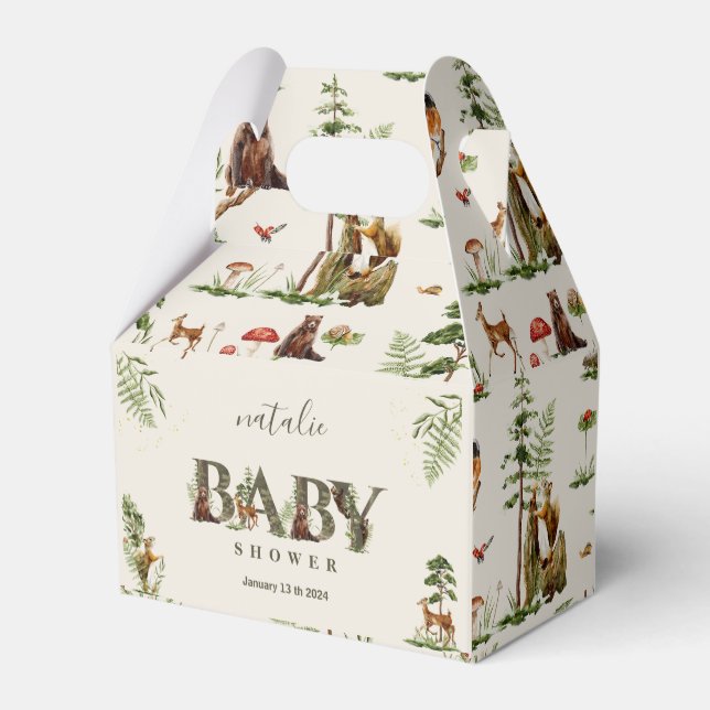 Ballotins Baby shower verdoyant des animaux des forêts (Arrière)