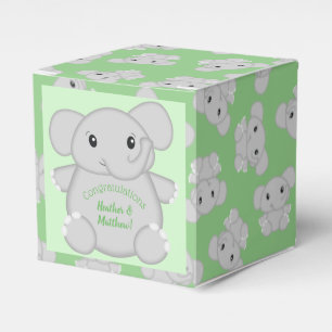Ballotins Baby shower vert éléphant
