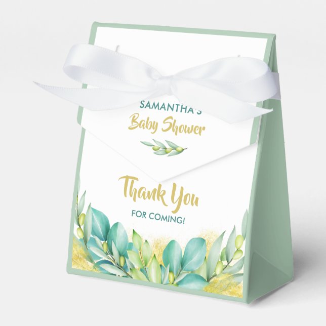 Ballotins Baby shower vert Eucalyptus Feuille Olive (Verso)