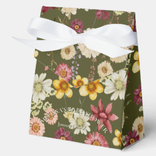 Ballotins Baby shower vert fleur sauvage rustique