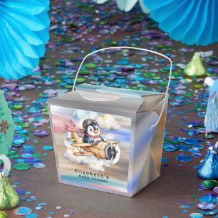 Ballotins Baby Shower Vintage Airplane Penguin Boy