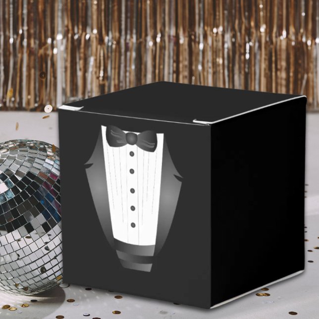Ballotins Bachelor Party Groomsman Team Groom black tuxedo (Bachelor Party Groomsman Team Groom black tuxedo Favor Boxes)