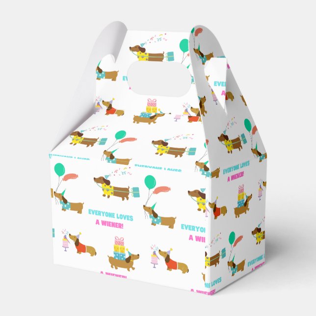 Ballotins Bachelorette Wiener et Dachshund Boîte à thème (Verso)