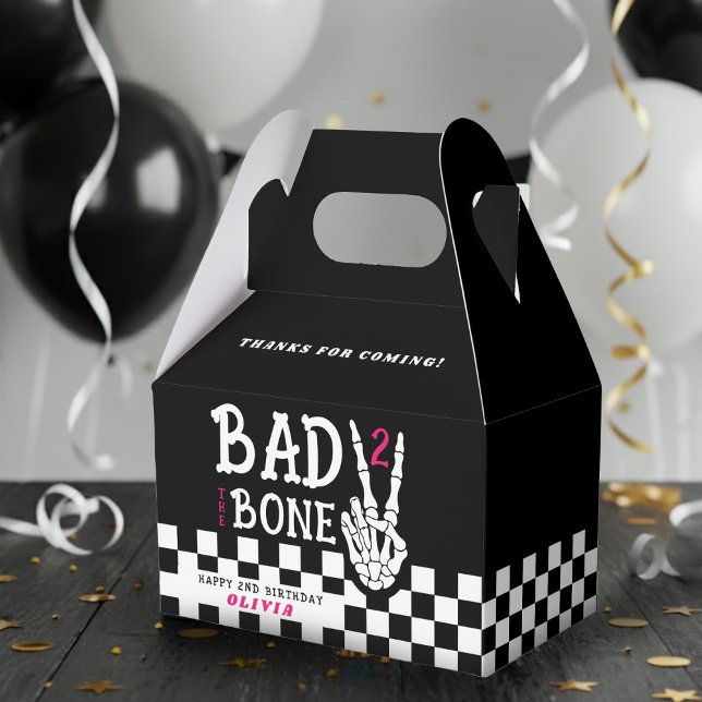 Ballotins Bad 2 the Bone Skeleton Pink 2nd Birthday Party (Bad 2 the Bone Skeleton Pink 2nd Birthday Party Favor Boxes
)