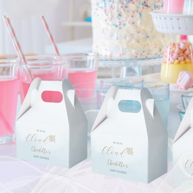 Ballotins Bain de bébé Bleu Céleste Cloud 9 (Cloud 9 Celestial Blue Baby Shower Favor Boxes ©Susanne Sachers - Sunny Mind 🌞)