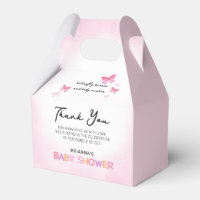 Baisers papillon Baby shower rose Merci