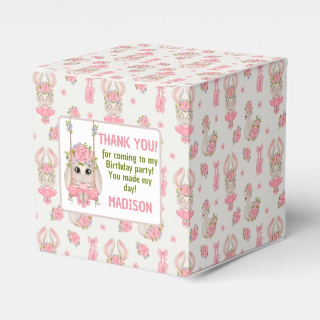 Ballotins Ballerina thème lapin pastel rose fille (Verso)