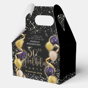 Ballotins Ballons Pailletés 50e Anniversaire Noir