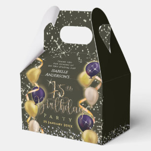 Ballotins Ballons Pailletés 75e Anniversaire Noir