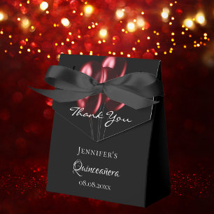 Ballotins Ballons rouges noirs de Quinceanera