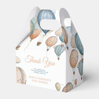 Ballotins Balloons Hot Air Pastel Boy Baby shower de voyage