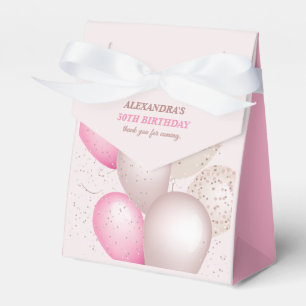 Ballotins Balloons roses élégants pour un anniversaire Merci